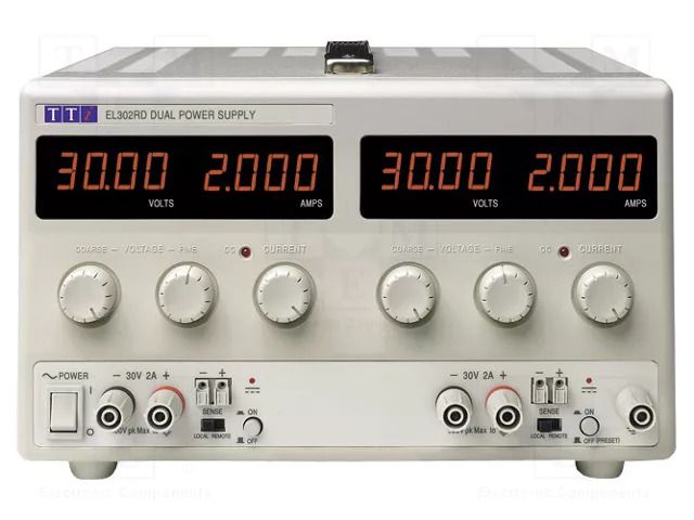 Power supply: laboratory; linear,multi-channel; 0÷30VDC; 0÷2A AIM-TTI EL302RD