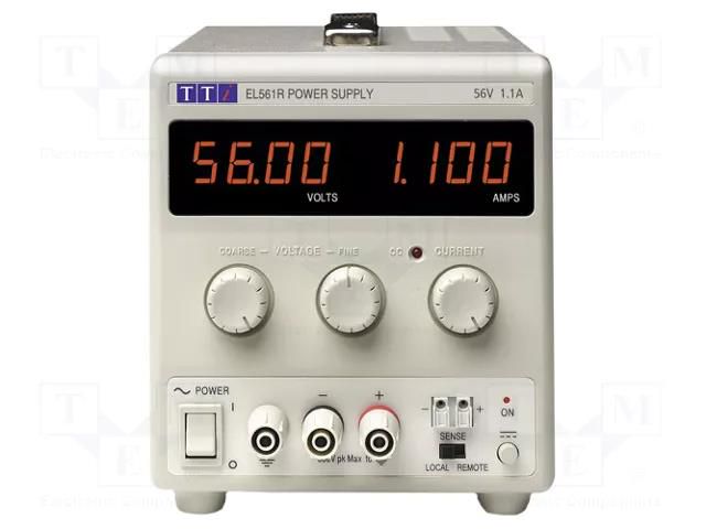 Power supply: laboratory; single-channel,linear; 0÷56VDC; 0÷1.1A AIM-TTI EL561R