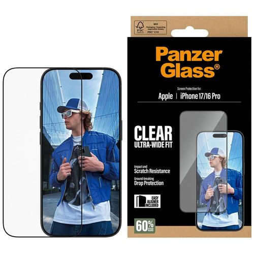 PanzerGlass Ultra-Wide Fit EasyAligner Tempered Glass for iPhone 17 / 16 Pro, PanzerGlass 5715685025587 5715685025587
