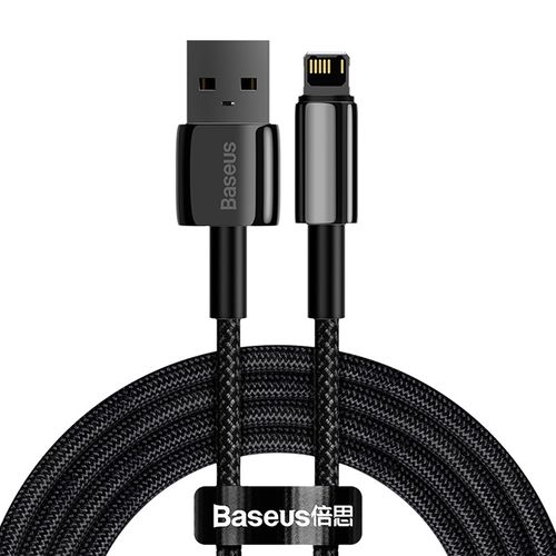 Baseus Tungsten Gold Cable USB to iP 2.4A 2m (black), Baseus CALWJ-A01