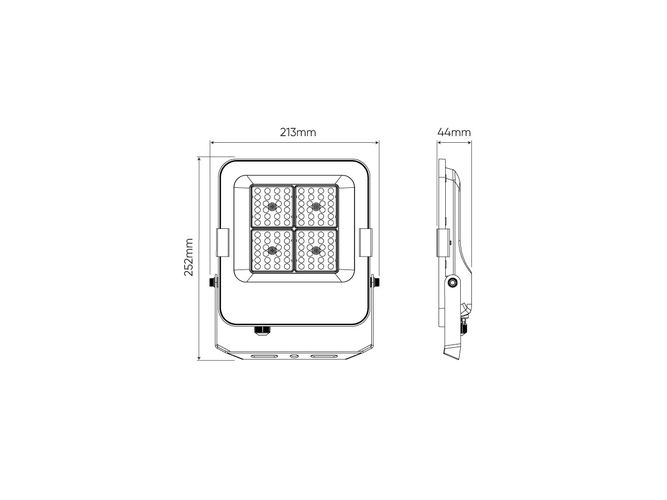 Светодиодный прожектор FLUX, 230Vac, 30W, 4200lm, 140lm/W, CCT 3000K 4000K 5000K, IP66, 120° 202726 5905378202726