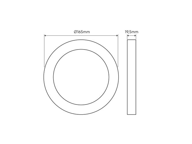 LED panel universal EasyFix PRO, 230Vdc, 12W, 1080lm, 3000K-5000K CCT, round 202832 5905378202832