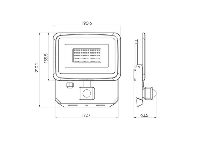 LED line LITE Floodlight PHOTON 50W 4000K 5000lm with motion sensor, IP65 203556 5905378203556