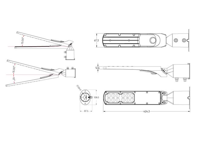 Уличный светильник LED 230V 30W 3 000lm, 140° x 70° 4000K, серый, FLAMINGO, IP65, IK08 203785 5905378203785