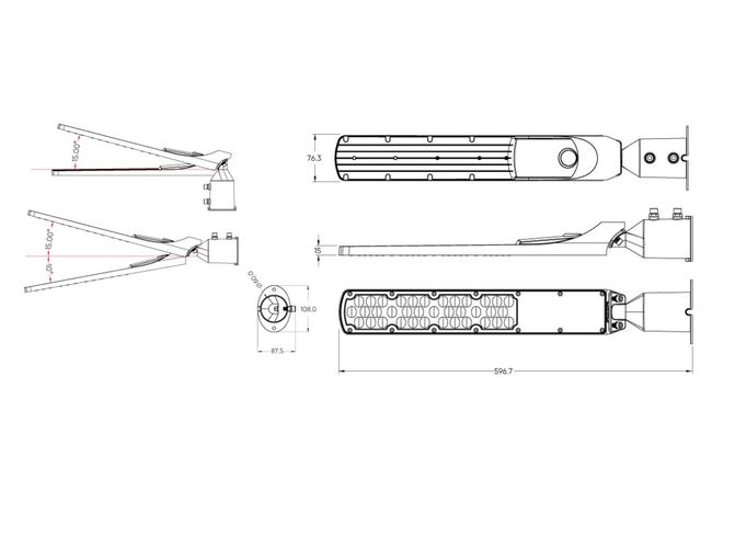 Уличный светильник LED 230V 100W 10 000lm, 140° x 70° 4000K, серый, FLAMINGO, IP65, IK08 203808 5905378203808