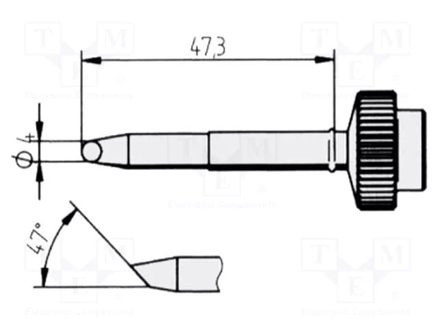 Tip; conical sloped; 4mm ERSA ERSA-0612WDLF