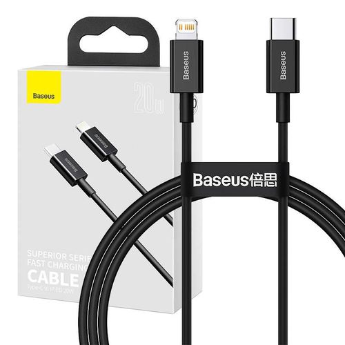 Baseus Superior Series Cable USB-C to iP, 20W, PD, 1m (black), Baseus CATLYS-A01