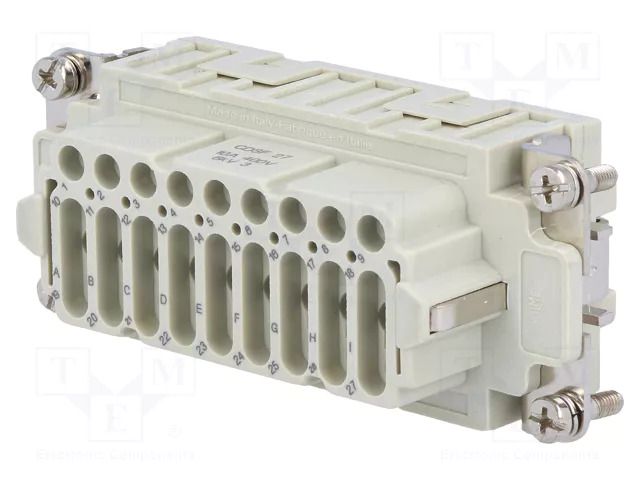 Connector: HDC; female; CDS; PIN: 27; 10A; 400V; 27+PE; size 77.27 ILME CDSF27