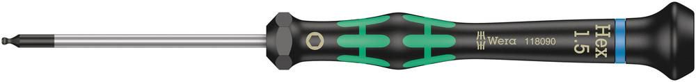 2052 Ball end hexagon screwdriver for electronic applications, 1.5x60, Wera 05118090001