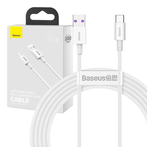 Baseus Superior Series Cable USB to USB-C, 66W, 2m (white), Baseus CATYS-A02