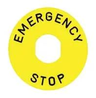 LEGEND PLT YELLOW EMERG.STOP 60MM ZBY9330T