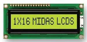 DISPLAY, ALPHANUMERIC, 16X1, YELLOW/GRN MC11606A6W-SPTLY-V2