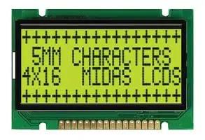 DISPLAY, ALPHANUMERIC, 16X4, NOBACKLIGHT MC41605B6W-SPR-V2