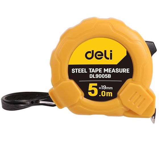 Steel Measuring Tape 5m/19mm Deli Tools EDL9005B (yellow), Deli Tools EDL9005B