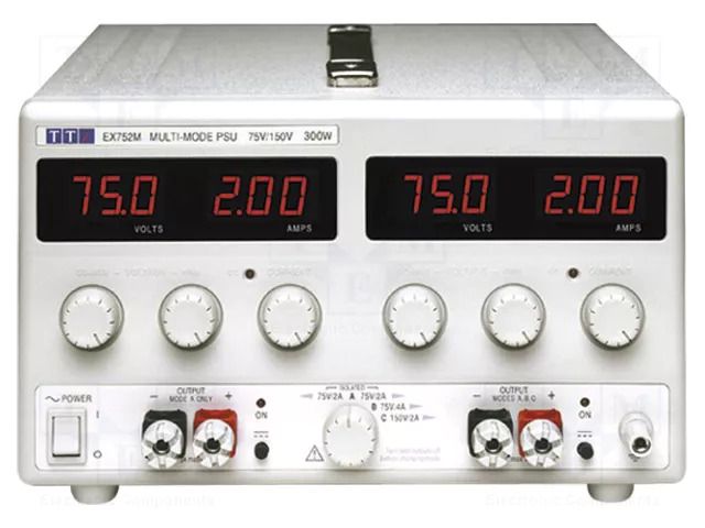 Power supply: laboratory; switching,multi-channel; 0÷75VDC; 0÷2A AIM-TTI EX752M