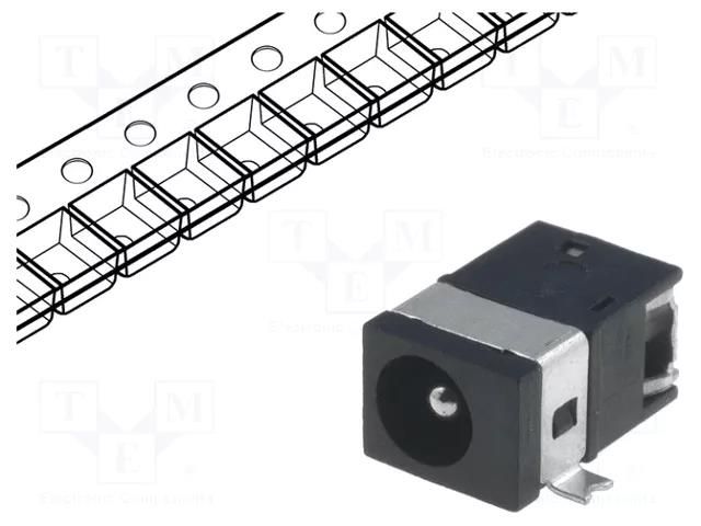 Connector: DC supply; socket; male; 1A; horizontal; SMT; tape; MINI CLIFF FC68145T