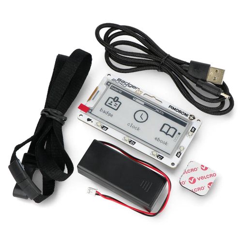 Badger 2040 W - board with RP2040 and 2,9'' 296x128px e-paper screen with accessories - PiMoroni PIM669 PIM-22867 769894024102