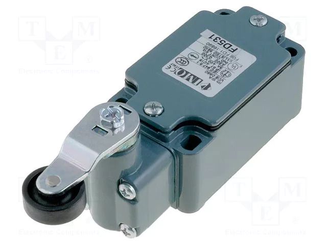 Limit switch; lever R 40mm, plastic roller Ø20mm,rubber seal PIZZATO ELETTRICA FD531