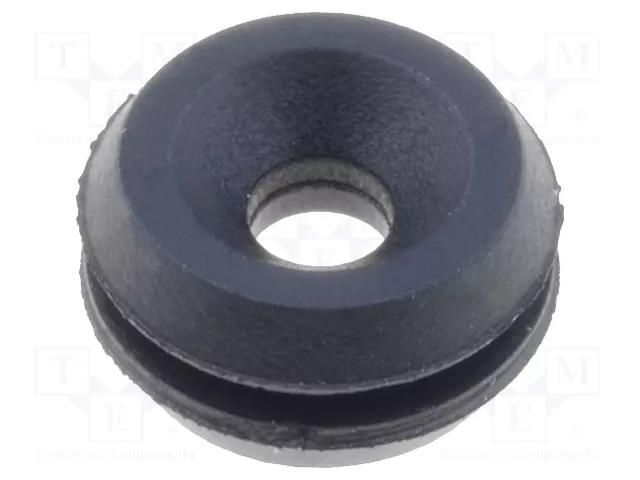 Grommet; Ømount.hole: 5.8mm; Øhole: 2.33mm; rubber; black FIX&FASTEN FIX-GR-49