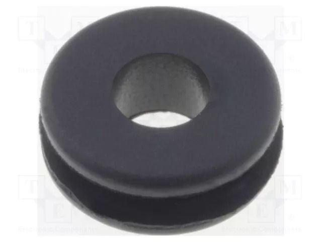 Grommet; Ømount.hole: 5mm; Øhole: 3.1mm; rubber; black FIX&FASTEN FIX-GR-56