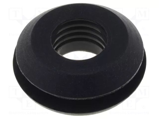 Grommet; Ømount.hole: 11.5mm; Øhole: 7.2mm; silicone; black FIX&FASTEN FIX-GR-97