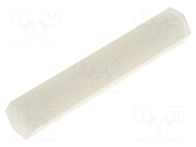 Screwed spacer sleeve; hexagonal; polyamide; M2; L: 27mm FIX&FASTEN FIX-HP2-27