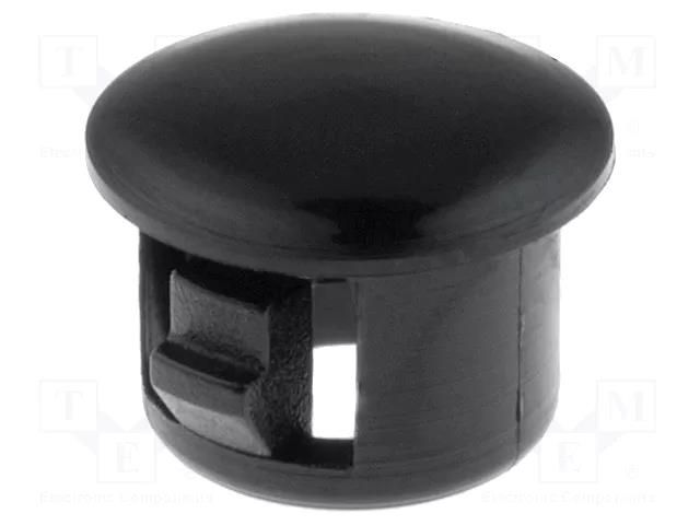 Stopper; H: 5.6mm; Wall thick: 1.6mm; black; polyamide; UL94V-2 FIX&FASTEN FIX-M06