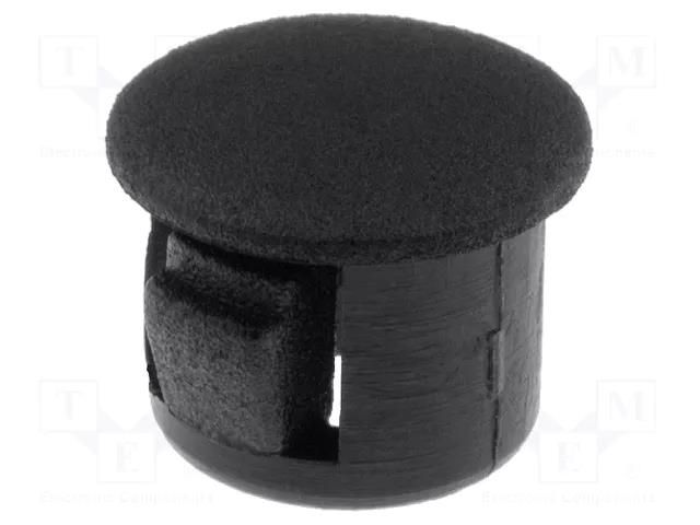 Stopper; H: 7.6mm; Flange dia: 9.5mm; Wall thick: 1.6mm; black FIX&FASTEN FIX-M08