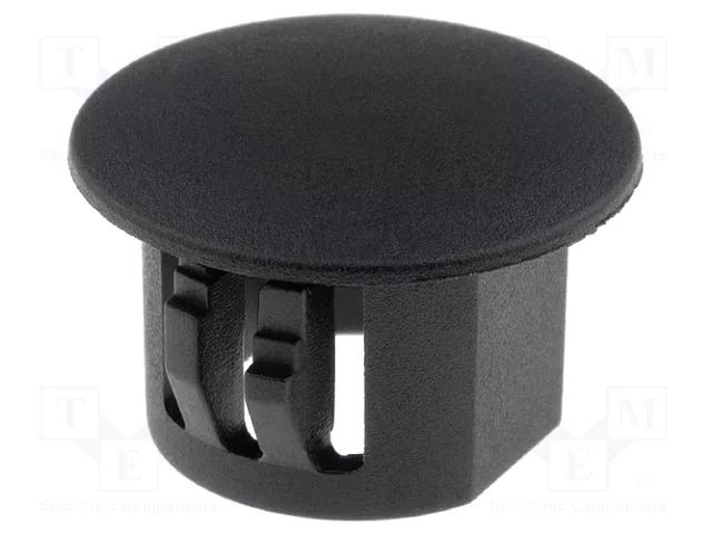 Stopper; H: 10.6mm; Flange dia: 16.2mm; black; polyamide; UL94V-2 FIX&FASTEN FIX-M12U