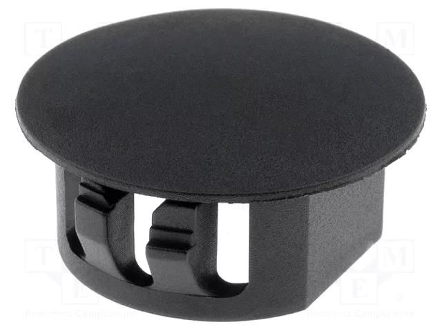 Stopper; H: 10.6mm; Flange dia: 22.7mm; black; polyamide; UL94V-2 FIX&FASTEN FIX-M19U