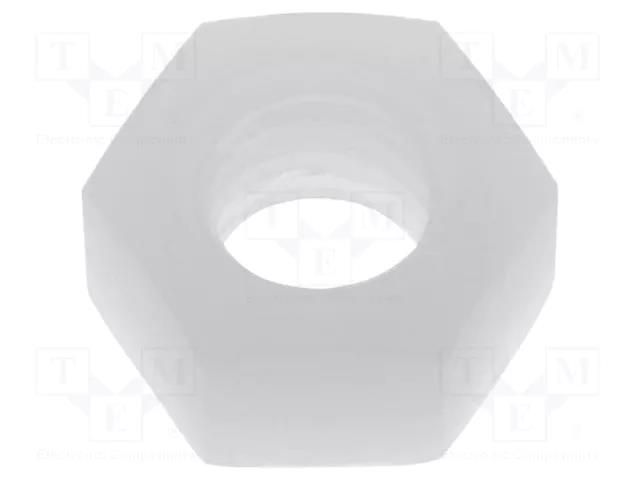 Nut; hexagonal; M5; polyamide; H: 4.4mm; 8mm FIX&FASTEN FIX-M5