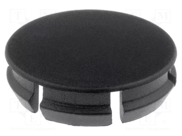 Stopper; H: 3.8mm; Wall thick: 1.3mm; black; polyamide; UL94V-2 FIX&FASTEN FIX-MHE-11
