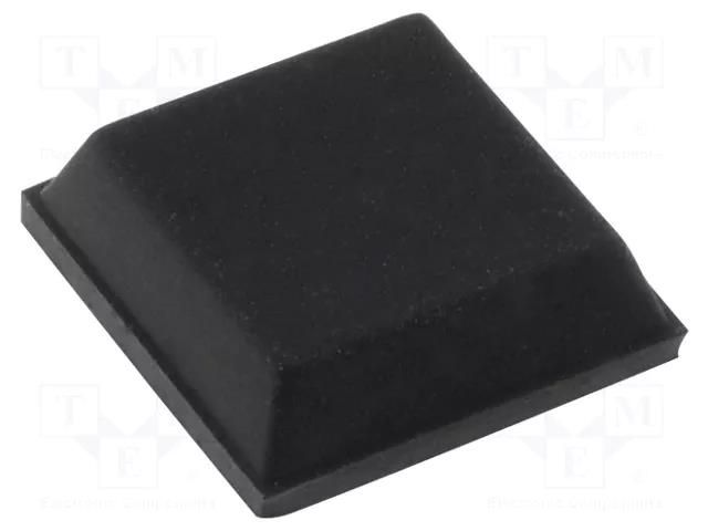 Self-adhesive foot; black; rubber; A: 12.5mm; B: 9.5mm; C: 4mm FIX&FASTEN FIX-SF-009