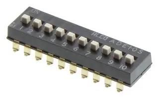DIP SWITCH, 10POS, SPST, RAISED SLIDE ADE10S04