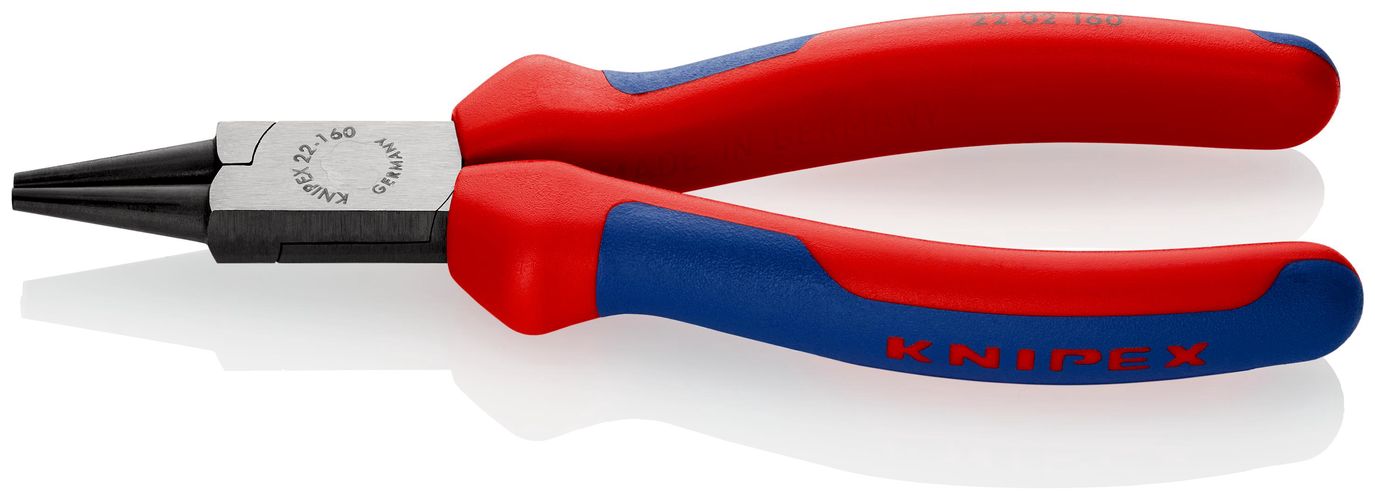 KNIPEX 22 02 160 Round Nose Pliers with multicomponent handles black atramentized 160 mm 22 02 160 4003773023173