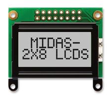 DISPLAY, ALPHANUMERIC, 8X2, NO BACKLIGHT MC20805BH6W-FPR3-V2