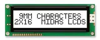 DISPLAY, ALPHANUMERIC, 16X2, WHITE MC21609AB6W-FPTLW-V2