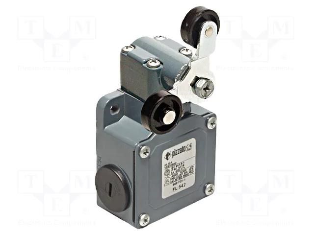 Limit switch; lever R 40mm, plastic roller Ø20mm, double; 10A PIZZATO ELETTRICA FL542