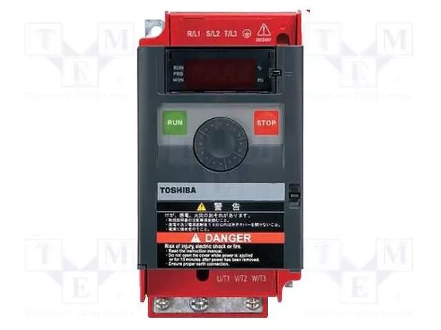 Inverter; Max motor power: 0.75kW; Usup: 200÷240VAC; Display: LED TOSHIBA VFNC3S-2007PL