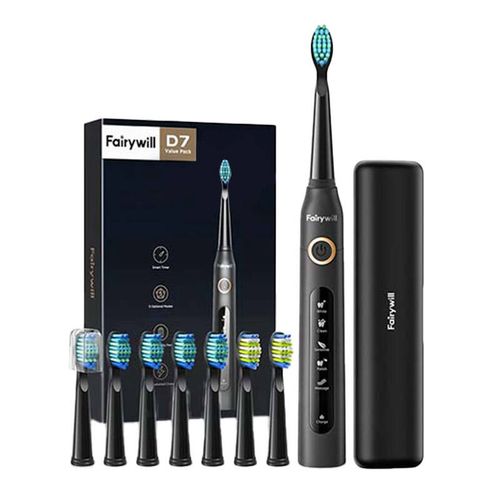 Sonic toothbrush with head set and case FairyWill FW-507 Plus (Black), FairyWill FW-507 black plus