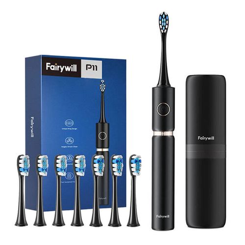 Sonic toothbrush with head set and case FairyWill FW-P11 (Black), FairyWill FW-P11 black