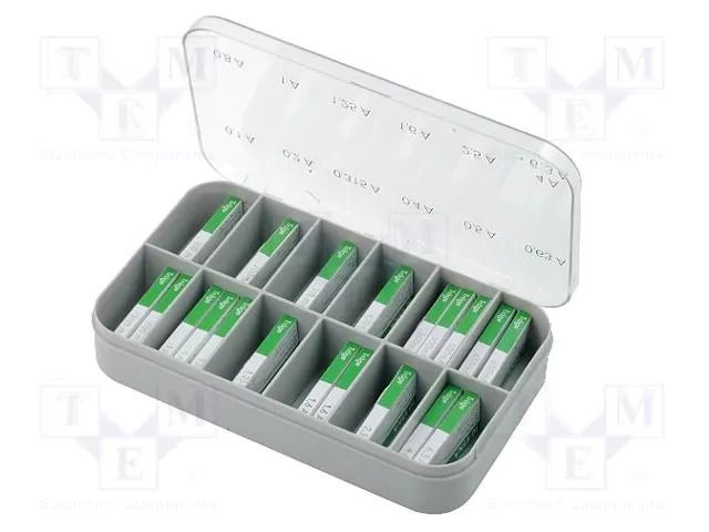 Fuse: fuse; glass; time-lag; Range of val: 100mA÷6,3A; Size: 5x20mm ESKA ZKT-KIT-ESKA