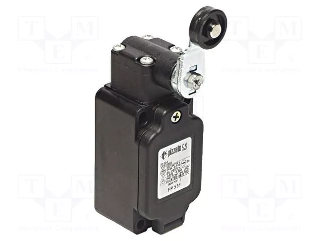 Limit switch; lever R 40mm, plastic roller Ø20mm,rubber seal PIZZATO ELETTRICA FP531