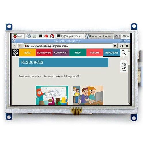 Touch Screen B - resistive LCD 5'' 800x480px - HDMI + USB for Raspberry Pi - Waveshare 10737 WSR-07906 5904422310806