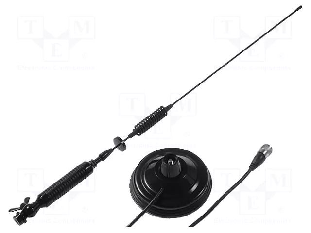 Antenna; CB; automotive; 0.72m; 3dBi; 500W; magnet; black; Len: 4m FARUN FRN.ANT.M18