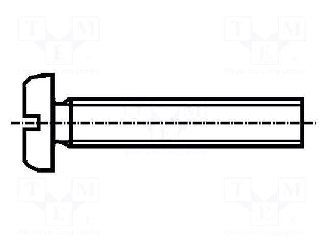 Screw; M8x25; 1.25; Head: cheese head; slotted; polyamide; DIN 85A BOSSARD B8X25/BN1062