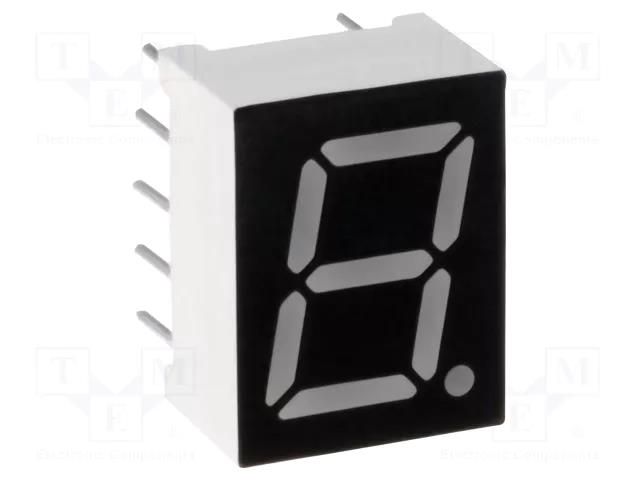 Display: LED; 7-segment; 10.16mm; 0.4"; No.char: 1; red; 40mcd; anode OPTO Plus LED OPD-S4030LE-BW