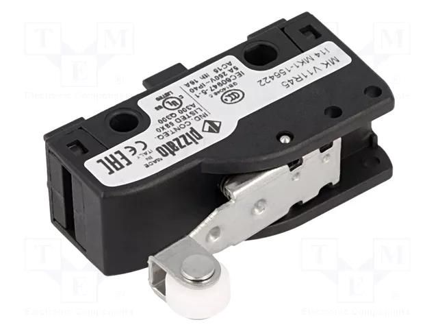 Microswitch SNAP ACTION; 6A/250VAC; 5A/24VDC; SPDT; ON-(ON); MK PIZZATO ELETTRICA MKV11R45
