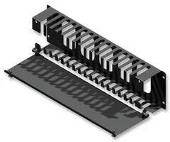 CABLE TIDY, 3U, HINGED FINGER PANEL PCMDS19005BK1