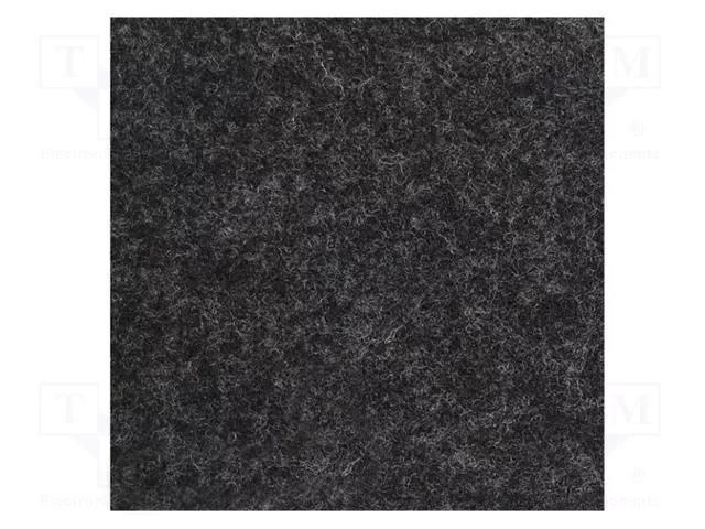 Upholstery cloth; Dim: 1500x700mm; Thk: 3mm; black melange BASSER MAT.10.02